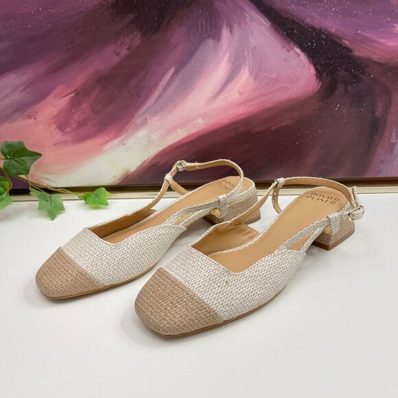 Donald J Pliner Woven Slingback Pump in Natural Sand Size 9 - Picture 4 of 9